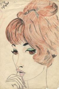 Gary Warren - Set of 10 Mid 20th Century Mixed Media, Female Portraits