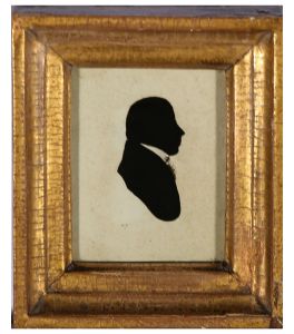 Miniature Early 19th Century Oil on Glass - Silhouette of a Georgian Gentleman