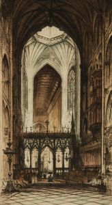 Edward Sharland - Mid 20th Century Etching, Ely Cathedral