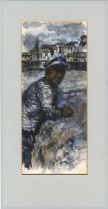 20th Century Mixed Media - Man by the Harbour