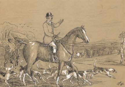 G.R. Winter (1828-1895) - 1887 Pen and Ink Drawing, Sir Walter Greene