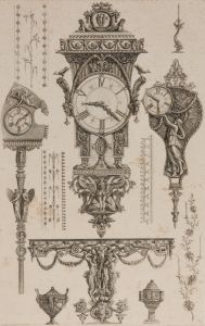 Giovanni Battista Piranesi - 18th Century Engraving, Ornamental Clock Designs