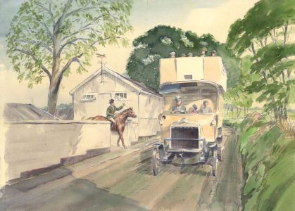 Geoffrey Richard Mortimer - Mid 20th Century Watercolour, Open-Top Bus