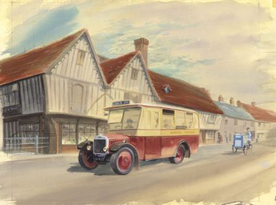 Geoffrey Richard Mortimer - Mid 20th Century Watercolour, Bus to Shrub End