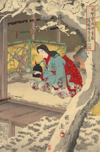 Late 19th Century Japanese Woodblock - Making Tea
