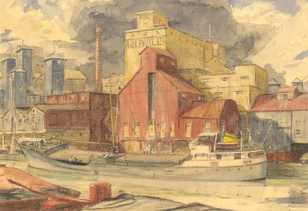 Geoffrey Richard Mortimer - Detailed 1961 Watercolour, Ipswich Castle