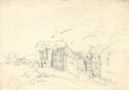 Samuel Gillespie Prout  - 19th Century Graphite Drawing, A French Castle 