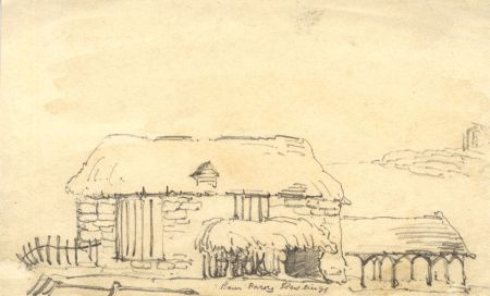 Samuel Gillespie Prout  - 19th Century Graphite Drawing, Thatched Barn, Hastings