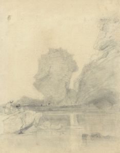 Samuel Gillespie Prout  - 19th Century Graphite Drawing, Ladram Bay, Devon