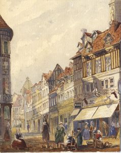 Late 19th Century Watercolour - French Street View