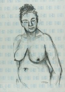 Carl F. Hodgson - Contemporary Charcoal Drawing, Nude Study