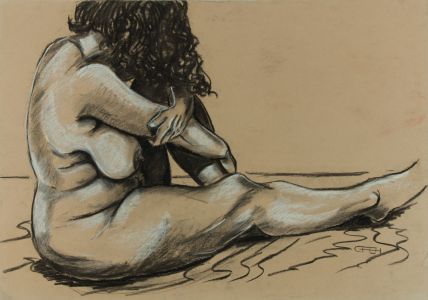 Carl F. Hodgson - Contemporary Charcoal Drawing, Nude Study