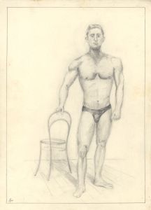 Geoffrey Richard Mortimer - Mid 20th Century Graphite Drawing, Two Male Nudes