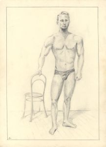 Geoffrey Richard Mortimer - Mid 20th Century Graphite Drawing, Male Nudes