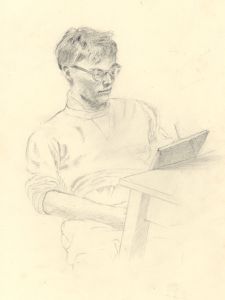 Geoffrey Richard Mortimer - Mid 20th Century Graphite Drawing, Study of B. Rooke