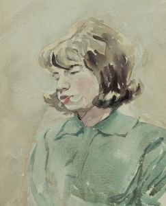 Geoffrey Richard Mortimer - 1964 Watercolour, Portrait of a Woman