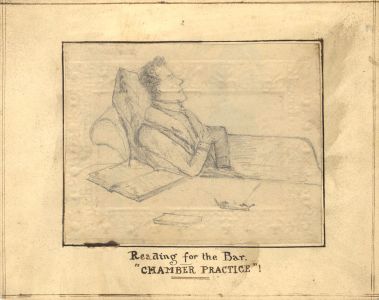 Bernard Hale - Late 19th Century Graphite Drawing, Reading for the Bar