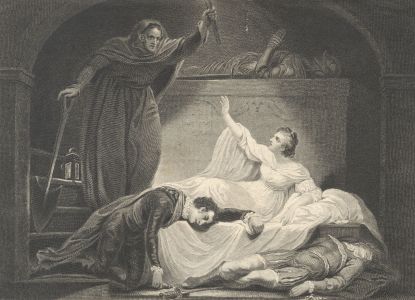 James Heath - Monochrome 1792 Engraving, Romeo and Juliet