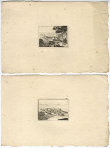 A set of five small 18th Century Etching - Landscape Views