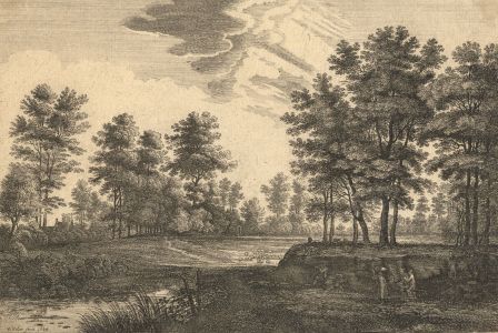 Cornelius Galle - 19th Century Engraving, Figures in Classical Landscape