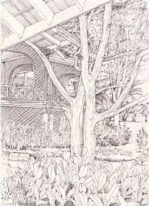 James Arnold Martin - Mid 20th Century Pen and Ink Drawing, Thailand Landscapes