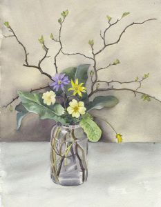 P.M. Evans - Mid 20th Century Watercolour, Study of Flowers in a Jar