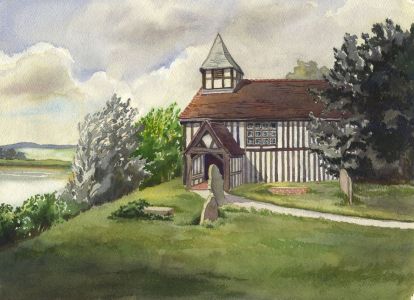 P.M. Evans - Mid 20th Century Watercolour, Church with Graveyard