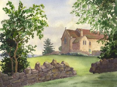 P.M. Evans - Mid 20th Century Watercolour, Country Church