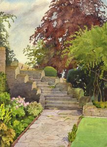 P.M. Evans - Mid 20th Century Watercolour, Garden Path