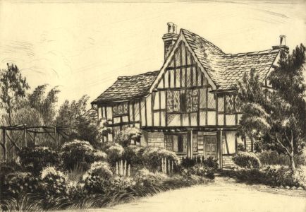 J. Francis Smith - Mid 20th Century Etching, The Old Almonry, Evesham