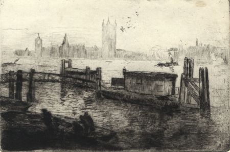 Bennett - 20th Century Etching, The Thames