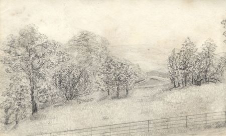 Elizabeth Hill - Early 19th Century Graphite Drawing, Landscape