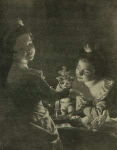 J. Watfon after R. Wright - 20th Century Mezzotint, Miss Kitty Dressing