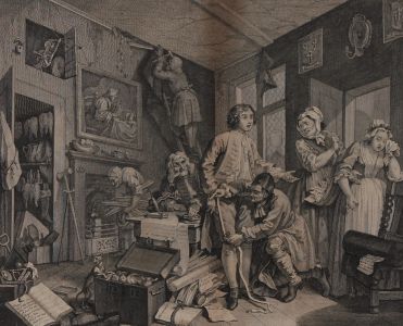 William Hogarth - 1735 Engraving, A Rake's Progress
