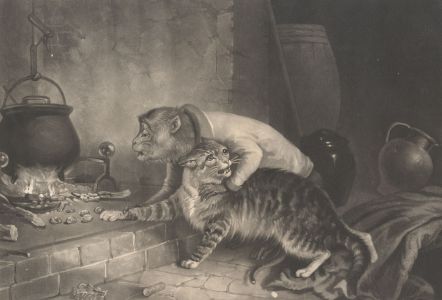 Henry Dawe - 1839 Mezzotint, The Cat's Paw