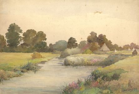 James Allen Shuffrey BWS (1859 - 1939) - 1906 Watercolour, Near Rushes Lock