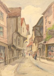 James Allen Shuffrey BWS (1859 - 1939) - 1904 Watercolour, The Shambles, York