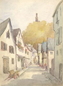 James Allen Shuffrey BWS (1859 - 1939) - 1914 Watercolour, German Street Scene