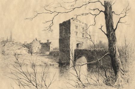 Arthur E. Coombe - Late 19th Century Etching, Michelham Priory