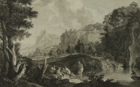 Jean Daullé (1703-1763) - 18th Century Engraving, Vue des Environs de Dresde