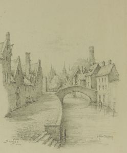 James Allen Shuffrey BWS (1859 - 1939) - Early 20th Century Watercolour, Bruges