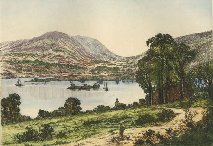Early 20th Century Etching - Lake and Mountain