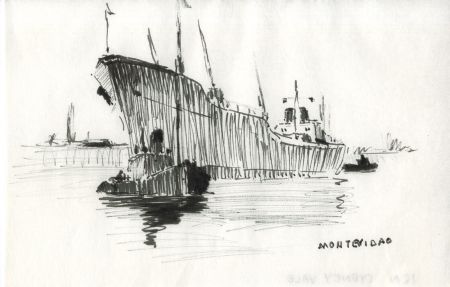 Sydney Vale FRSA - Mid 20th Century Pen and Ink Drawing, Montevideo