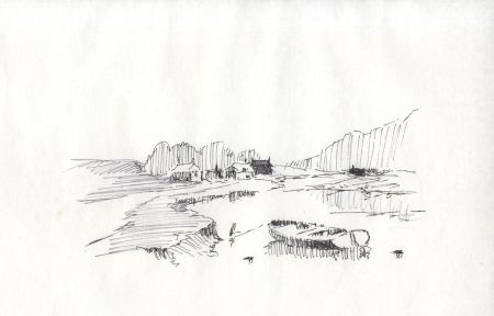 Sydney Vale FRSA - Set of 3 Mid 20th Century Pen and Ink Drawings, Coastal Views