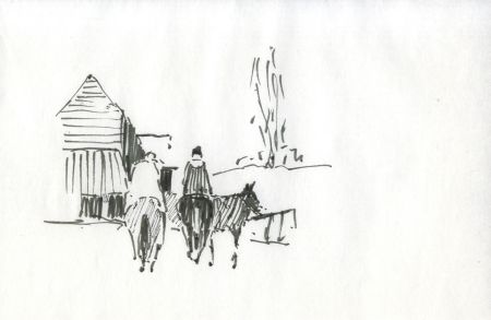 Sydney Vale FRSA - Set of 3 Mid 20th Century Pen and Ink Drawings, On Horseback