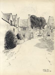 Austin Blomfield - 1941 Charcoal Drawing, Stanton, Gloucestershire
