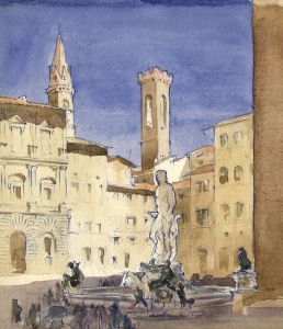 Austin Blomfield - Mid 20th Century Watercolour, Piazza Signoria in Florence