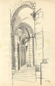 Austin Blomfield - Mid 20th Century Charcoal Drawing, Le Puy