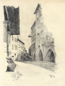 Austin Blomfield - 1955 Charcoal Drawing, Caylus