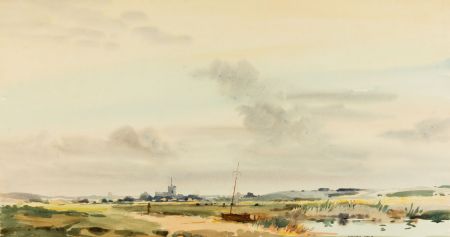 Sydney Vale FRSA - Large Mid 20th Century Watercolour, Salthouse, Norfolk
